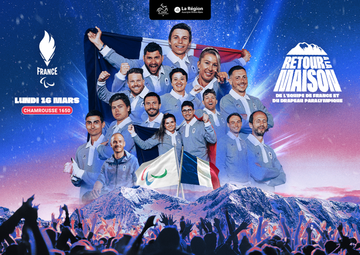 Le retour &agrave; la maison de l&rsquo;&eacute;quipe de France et du drapeau paralympique