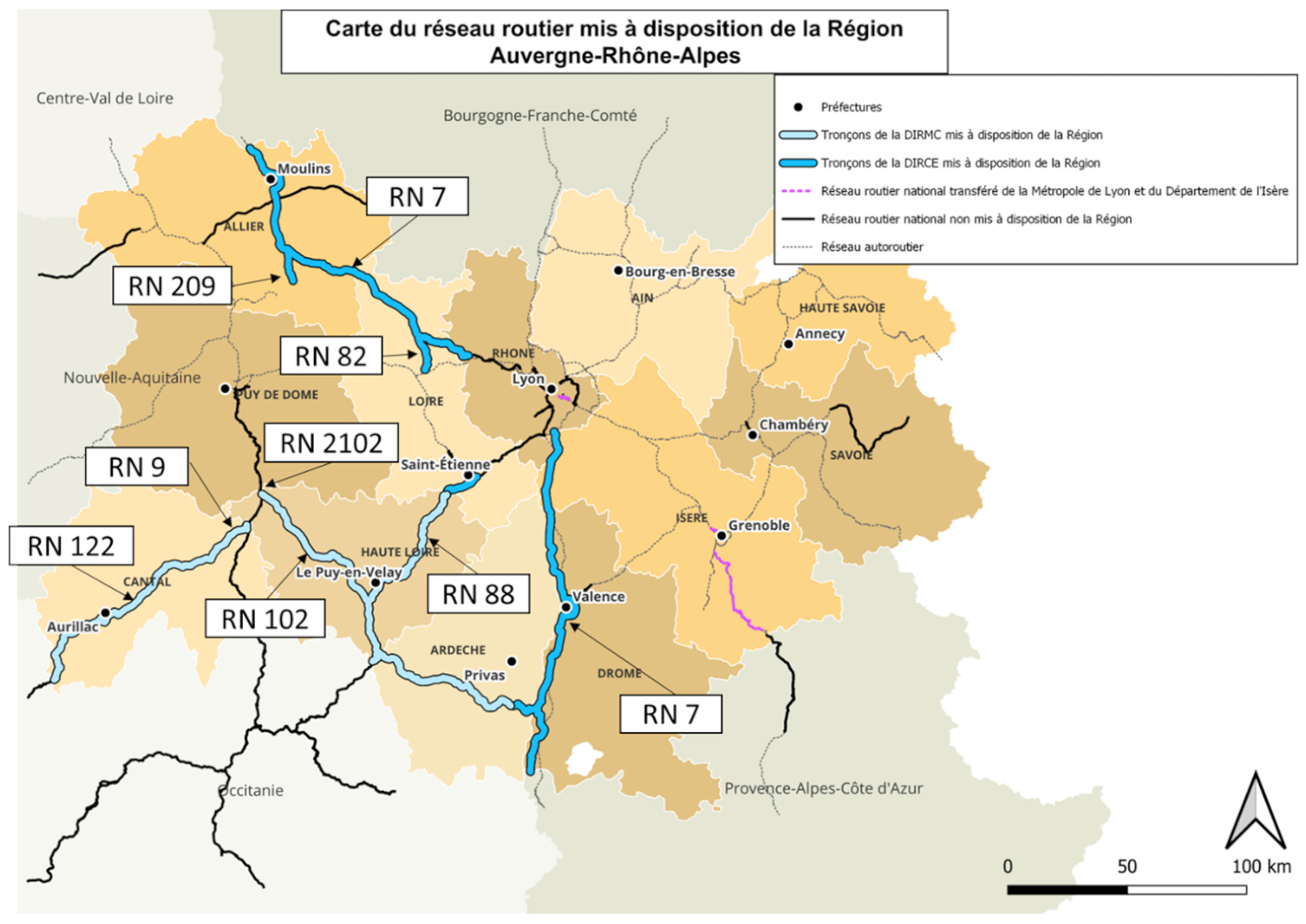 Carte réseau routes nationales Carte réseau routes nationales