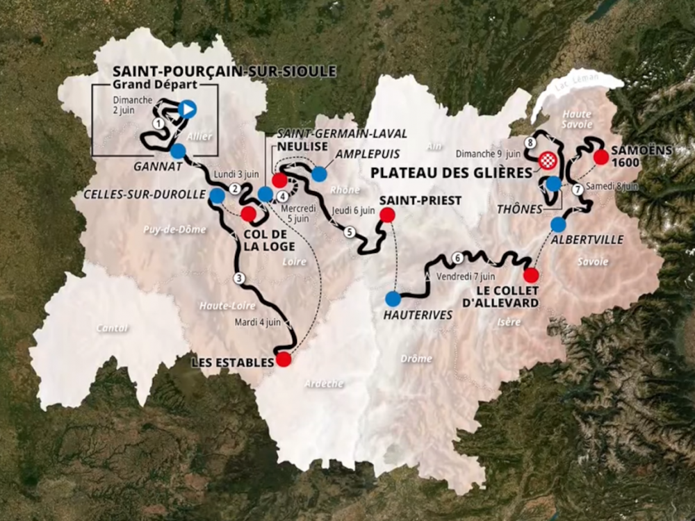 Preview image for the video "Dauphiné 2024 : Discover the route / Découvrez le parcours".