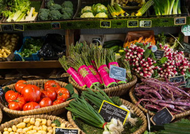 Légumes sur un étal