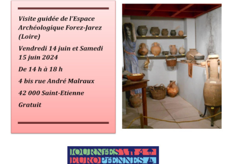Visite guidée et libre de l'Espace Archéologique Forez-Jarez pour les Journées Européennes de l'Archéologie  