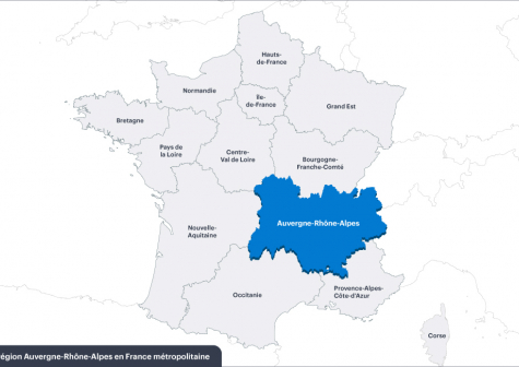 carte de la Région en France métropolitaine - © Région Auvergne-Rhône-Alpes carte de la Région en France métropolitaine