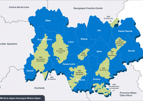 Carte des parcs naturels régionaux
