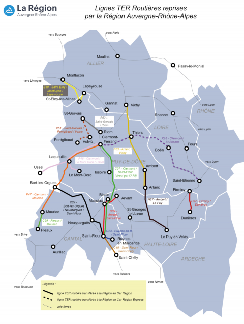 Carte des Cars Région