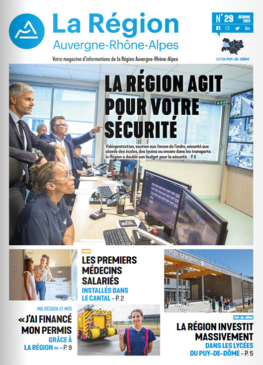 Magazine 29 octobre 2023 couverture - © Région Auvergne-Rhône-Alpes Magazine 29 octobre 2023 couverture