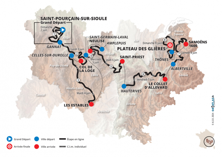 Critérium du Dauphiné 2024 parcours