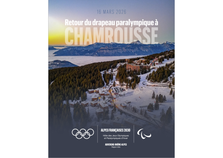 Retour drapeau paralympique 2026 Chamrousse