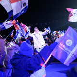 Grand Retour délégation para + drapeau Chamrousse 13