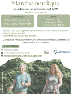 Marche nordique adaptée Lyon 6