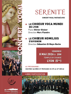 "Sérénité" Concert de Musique Sacrée en entrée libre