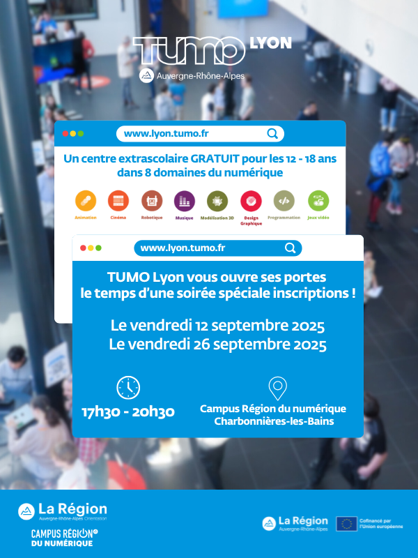 🚀 TUMO Lyon ouvre ses portes : venez découvrir le numérique autrement ! 🚀 TUMO Lyon ouvre ses portes : venez découvrir le numérique autrement !